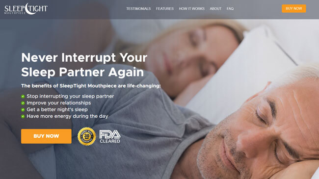 SleepTight Mouthpiece homepage