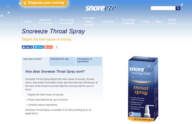 Snoreeze homepage