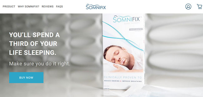 Somnifix Mouth Strips printscreen homepage